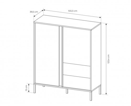 Комод высокий Perfect Home Даст/Dast 2-дверный с 2 ​​ящиками 2D2S/104 Беж