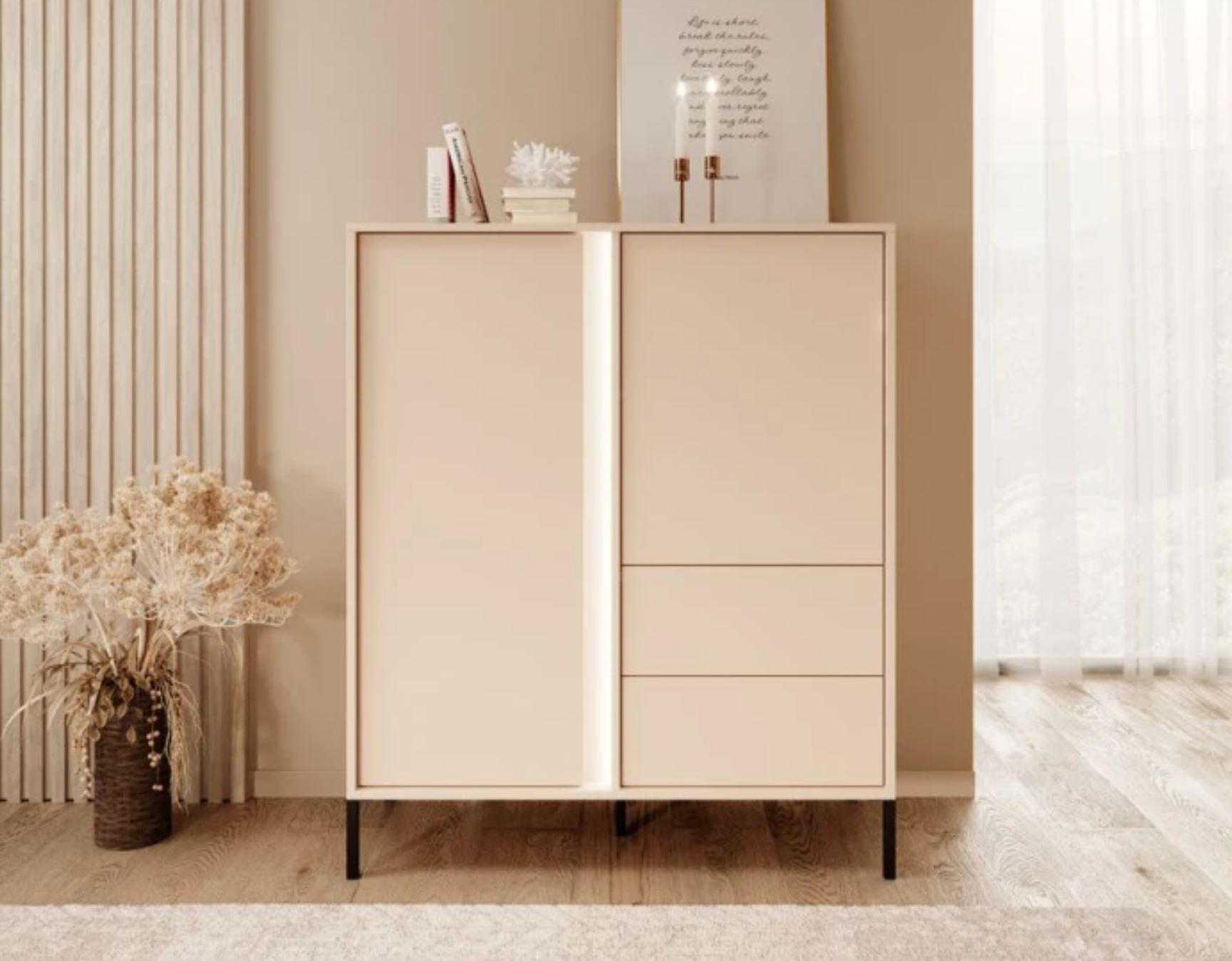 Комод высокий Perfect Home Даст/Dast 2-дверный с 2 ​​ящиками 2D2S/104 Беж