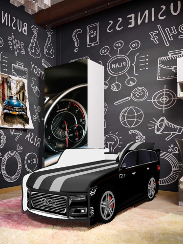 Кровать детская VRN- Premium P003 AUDI Q7 (Белый, Черный)