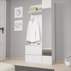 Прихожая с зеркалом Perfect Home Грин/Green 3-дверная Белый