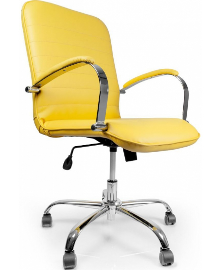 Кресло на роликах BRS- Vintage Yellow Chrome BVchr-06 