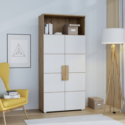 Стеллаж Forte ARKINA LBLR82 дуб артизан-белый