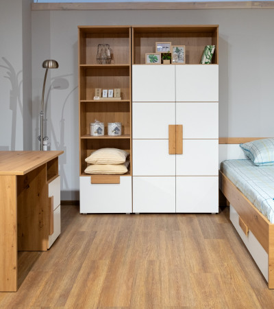 Стеллаж Forte ARKINA LBLR82 дуб артизан-белый