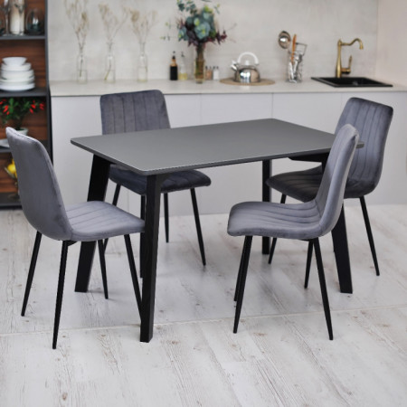 Стол стеклянный Ont- Фабрицио Серый