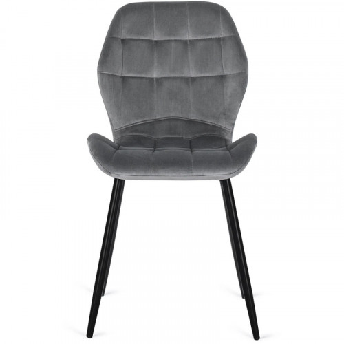Стул обеденный MEBEL ELITE Lucky (серый велюр, черные ножки)