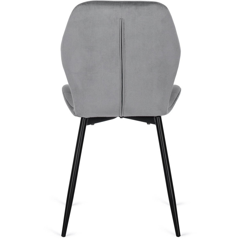Стул обеденный MEBEL ELITE Lucky (серый велюр, черные ножки)