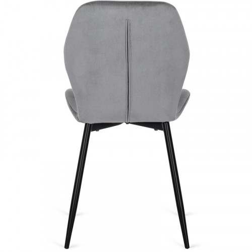 Стул обеденный MEBEL ELITE Lucky (серый велюр, черные ножки)