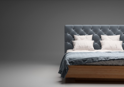 Кровать деревянная  с подъемным мезанизмом и мягким изголовьем  TQP- Олмо