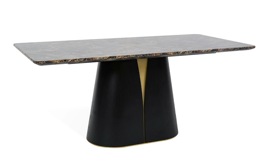Стол обеденный TOP- Арго черный орех/ золото