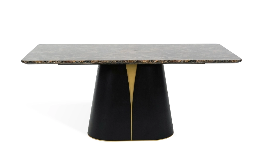 Стол обеденный TOP- Арго черный орех/ золото