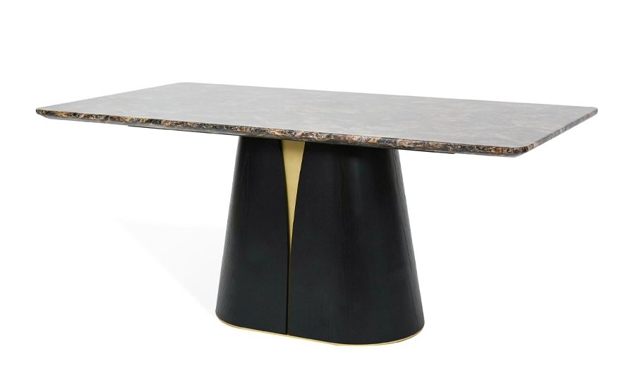 Стол обеденный TOP- Арго черный орех/ золото