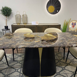 Стол обеденный TOP- Арго черный орех/ золото