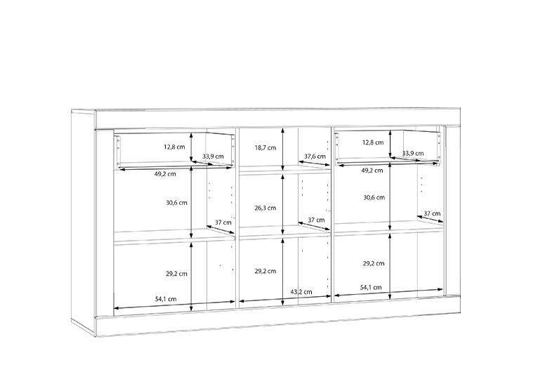 Комод 3Д/2Ш TOP- Лефкадаc / Lefkadas