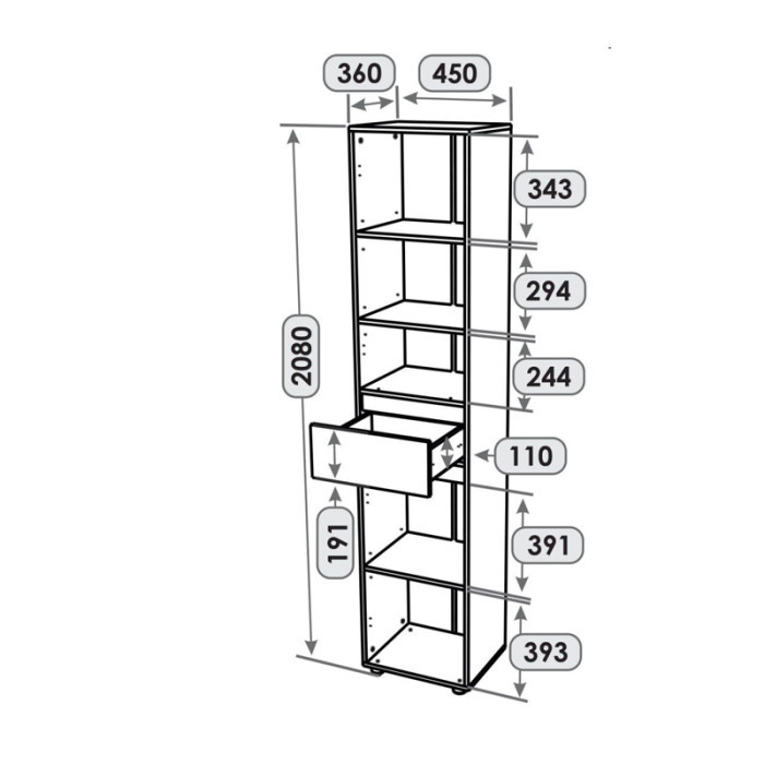 Пенал с ящиком EVR-Лайт ПЛ-1 графит