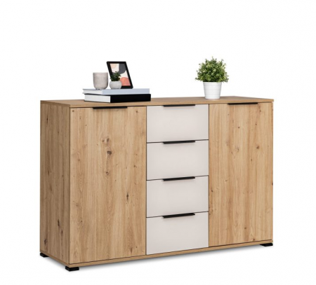 Комод MRK- TEDDY 2 дв 4 шх дуб Артизан/ Кашемир