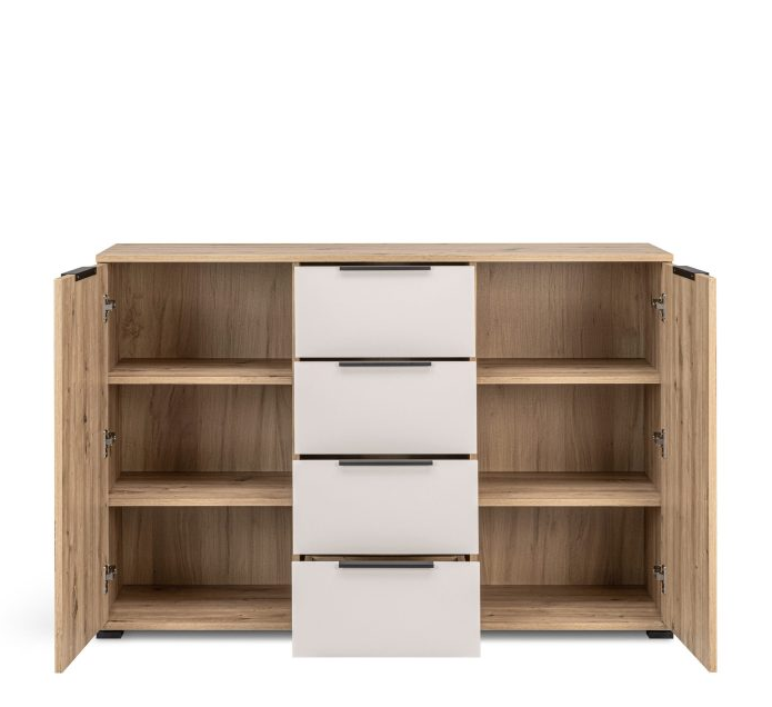 Комод MRK- TEDDY 2 дв 4 шх дуб Артизан/ Кашемир