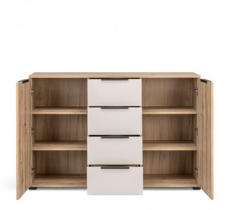 Комод MRK- TEDDY 2 дв 4 шх дуб Артизан/ Кашемир