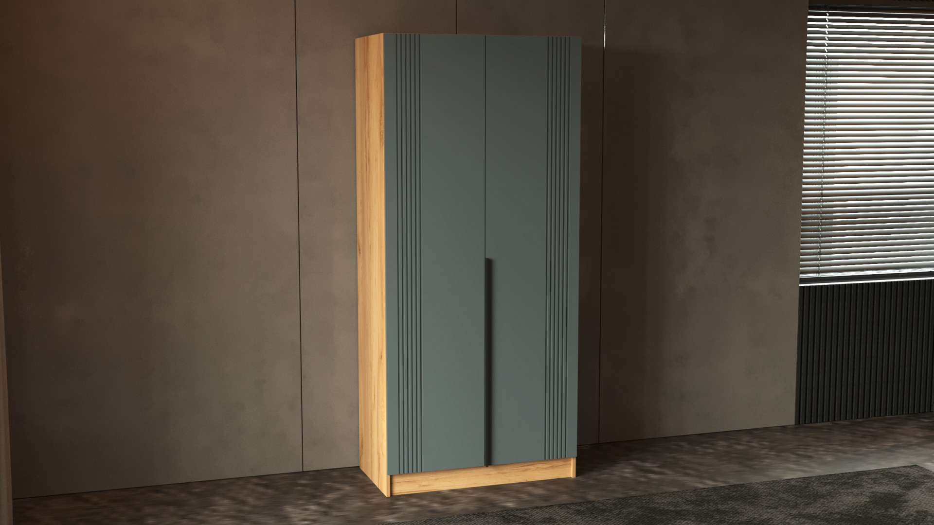 Шкаф на 2 двери ViA- APC А-2 (дуб тахо/темно-серый)