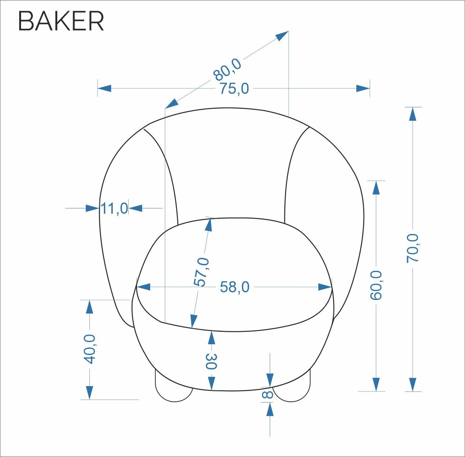 Кресло для отдыха HALMAR BAKER бежевый