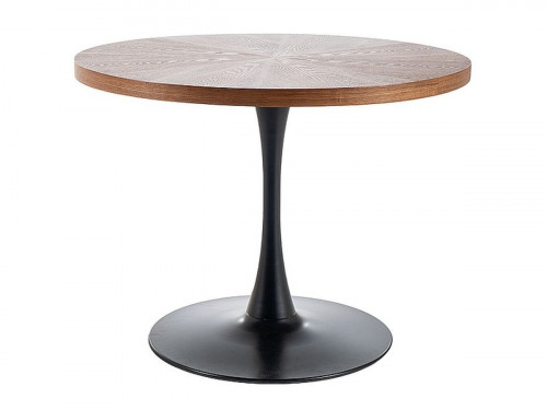 Комплект обеденный SIGNAL: круглый стол Amadeo( орех)+ 3 стула Spello( оливковый)