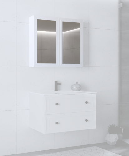 Зеркальный шкафчик PL- Halmar TORETO 70X80/2D Белый 