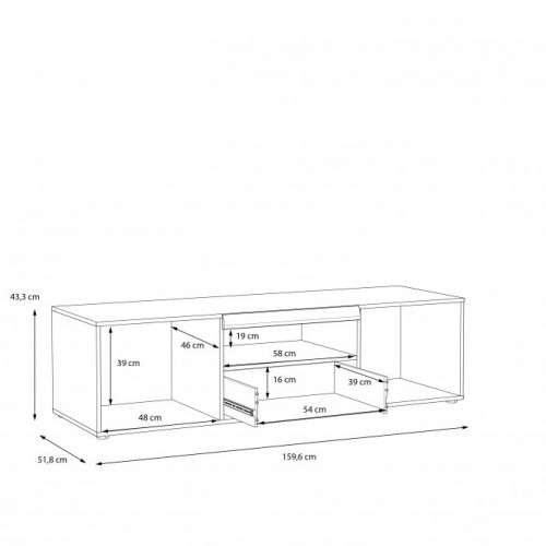 Тумба RTV 2D1S Forte LOCARNO LCRT131