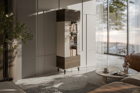 Витрина HALMAR RANDOM 2 W-1 кашемир-орех