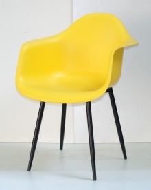 Кресло обеденное OND- Leon Metal BK (серый 21, желтый 12)
