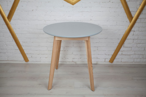 Стол круглый кухонный (дерево, МДФ, HPL) Ont-  Густаво 75 Серый