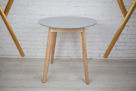 Стол круглый кухонный (дерево, МДФ, HPL) Ont-  Густаво 75 Серый