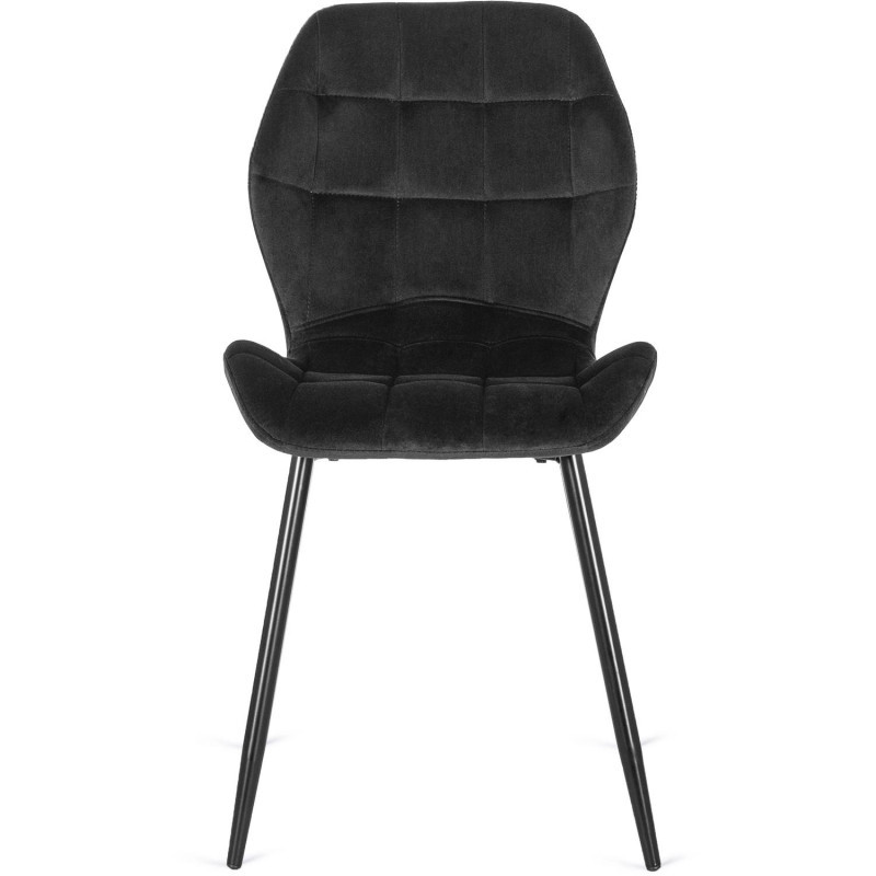 Стул обеденный MEBEL ELITE Lucky (черный велюр, черные ножки)