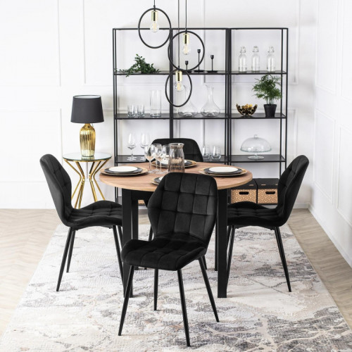 Стул обеденный MEBEL ELITE Lucky (черный велюр, черные ножки)