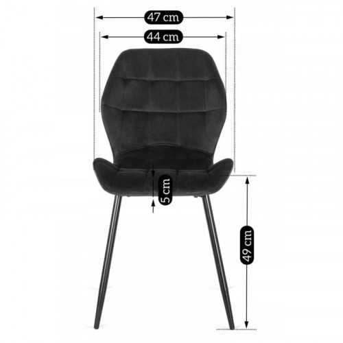 Стул обеденный MEBEL ELITE Lucky (черный велюр, черные ножки)