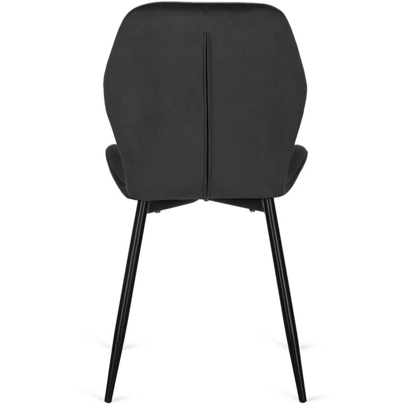 Стул обеденный MEBEL ELITE Lucky (черный велюр, черные ножки)