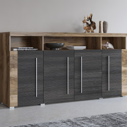 Комод на 4 двери в гостиную Helvetia ROGER 226ZZH28 (сатиновый нуссбаум)