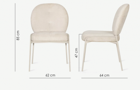 Стул обеденный CRV- Paoline Cream silk and light grey legs 