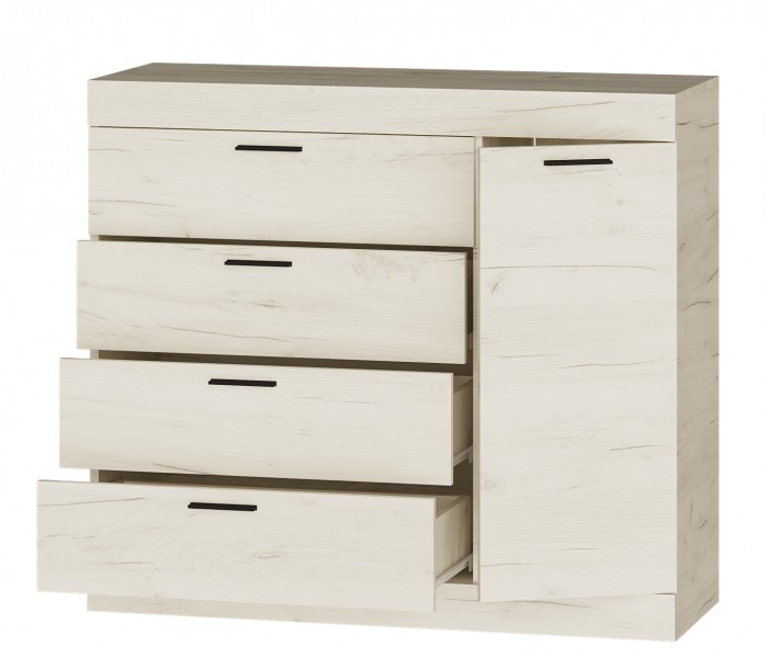 Большой комод EVR- Соната-5 крафт белый