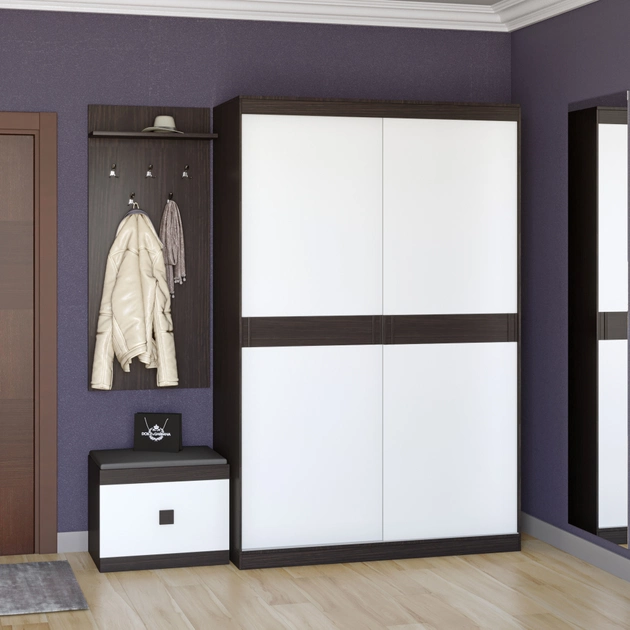 Прихожая(модульная) EVR- Соната-12 венге темный + белый