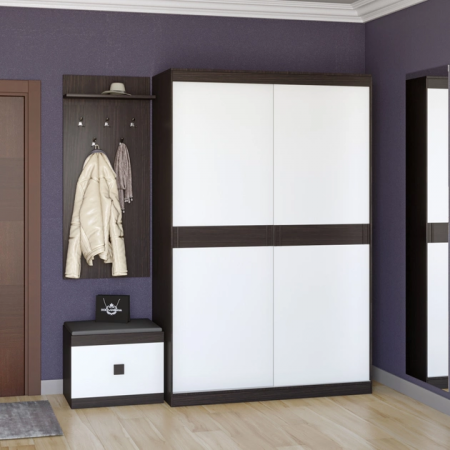 Прихожая(модульная) EVR- Соната-12 венге темный + белый