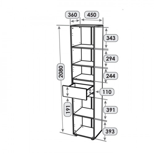 Пенал с ящиком EVR- Лайт ПЛ-1 крафт белый