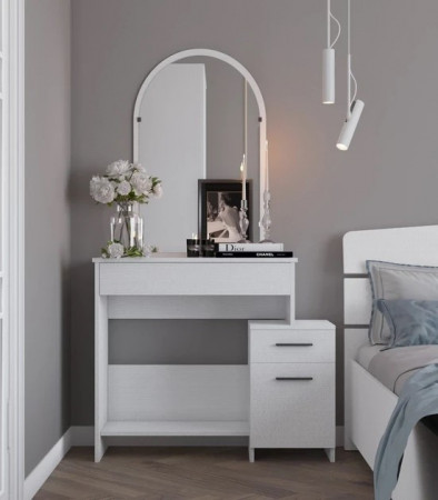 Стол будуарный с зеркалом EVR- Трюмо-1 белый(нимфея альба)