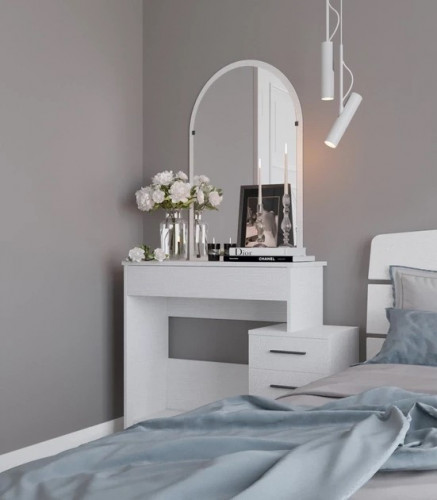 Стол будуарный с зеркалом EVR- Трюмо-1 белый(нимфея альба)