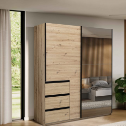 Шкаф - купе MRK- TEDDY 1,75х2,1 м Дуб Артизан / Зеркало