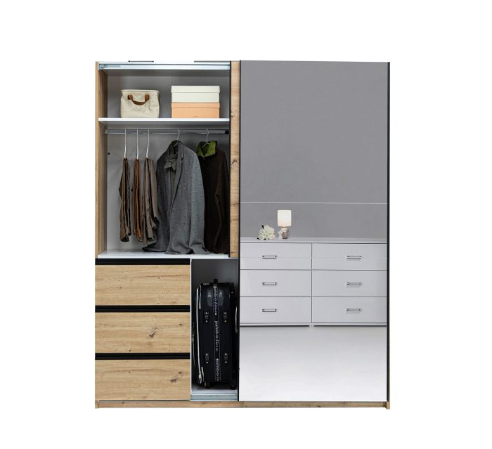 Шкаф - купе MRK- TEDDY 1,75х2,1 м Дуб Артизан / Зеркало