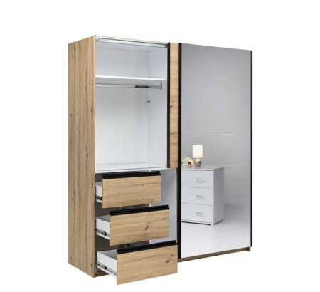 Шкаф - купе MRK- TEDDY 1,75х2,1 м Дуб Артизан / Зеркало