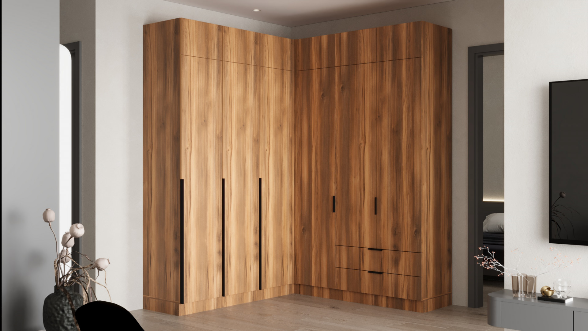 Шкаф угловой на 2 двери ViA- Сити С-20