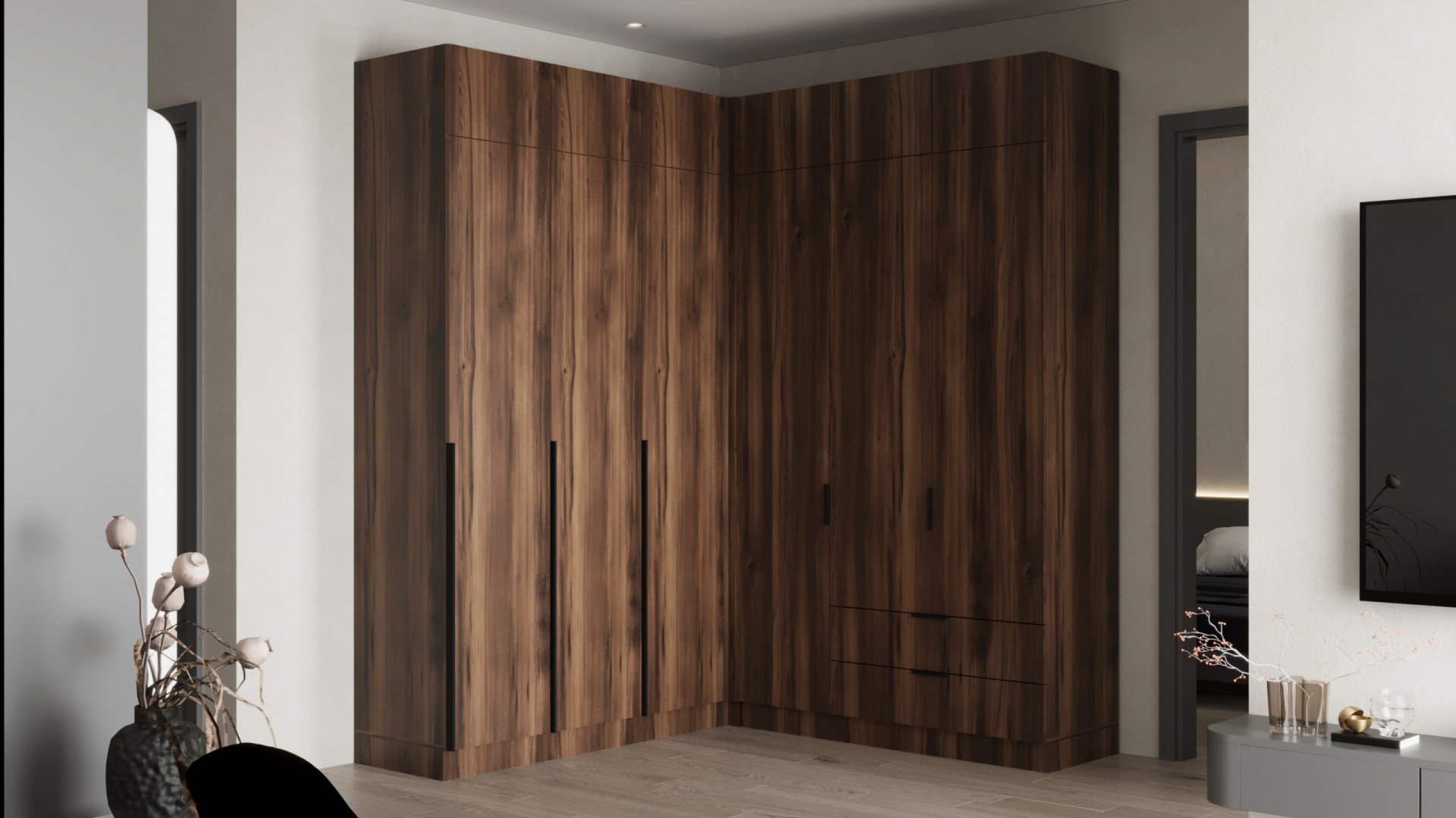 Шкаф угловой на 2 двери ViA- Сити С-20