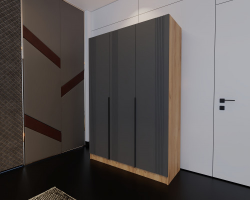 Шкаф на 3 двери ViA- APC А-3 (дуб тахо/темно-серый)