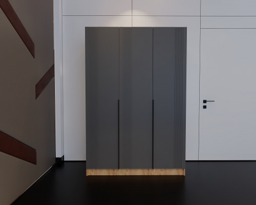 Шкаф на 3 двери ViA- APC А-3 (дуб тахо/темно-серый)