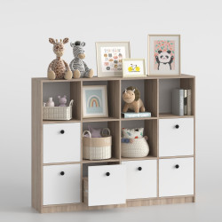 Стеллаж детский 126х160х35 см с шухлядами KOD- ШК-ящ-детский (белый фасад)